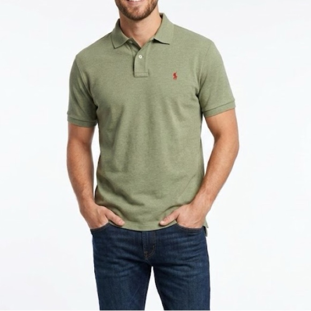 Polo Ralph Lauren Classic Fit Polo Shirt Green Short Sleeve Logo Size Large